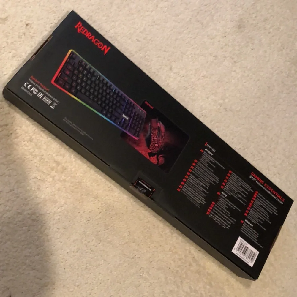 NWT unopened Redragon gaming essentials Keyboard/Mouse/Mousepad